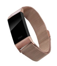 FITBIT CHARGE STAINLESS STEEL MESH BAND Rose Gold fits Charge 3 /Charge 4. NEW