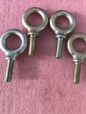 Lot of 4 Ken Forging, 5/8-11 x 1-3/4  Eye Bolt Shoulder Zinc Plated, Made in USA
