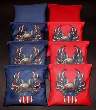 Patriotic USA Eagle Seal 8 ACA Regulation Cornhole Bean Bags Quality Handmade B6