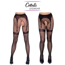 Cottelli Collection Sexy Mesh Tights Crotchless Net Tights Open Tights