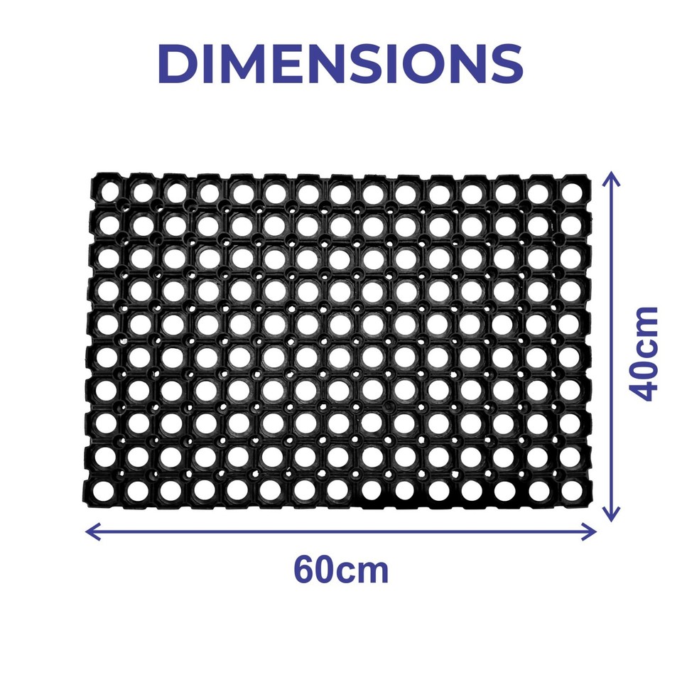 Rubber Ring Door Mat Heavy Duty Large Hollow Entrance Outdoor Non Slip