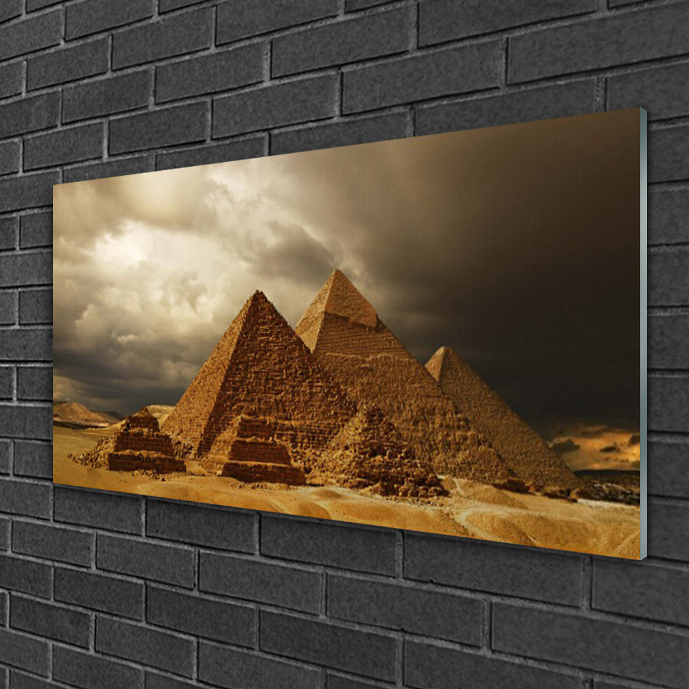 Tableau sur verre Pyramides Tulup 100x50 cm pour salon et bureau