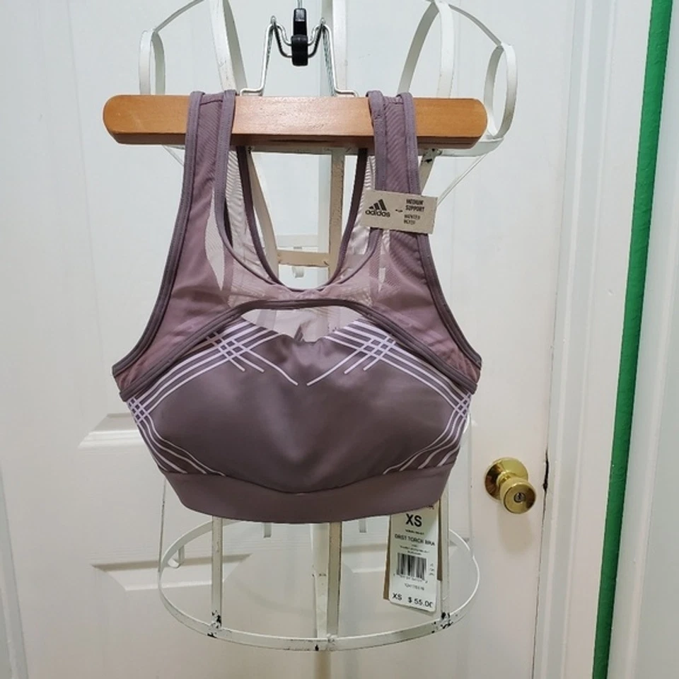 Sujetador deportivo Adidas Legacy púrpura talla XS NUEVO CON ETIQUETAS Foto 2 de 4