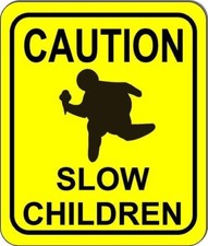 caution slow children aluminum composite outdoor sign long-lasting