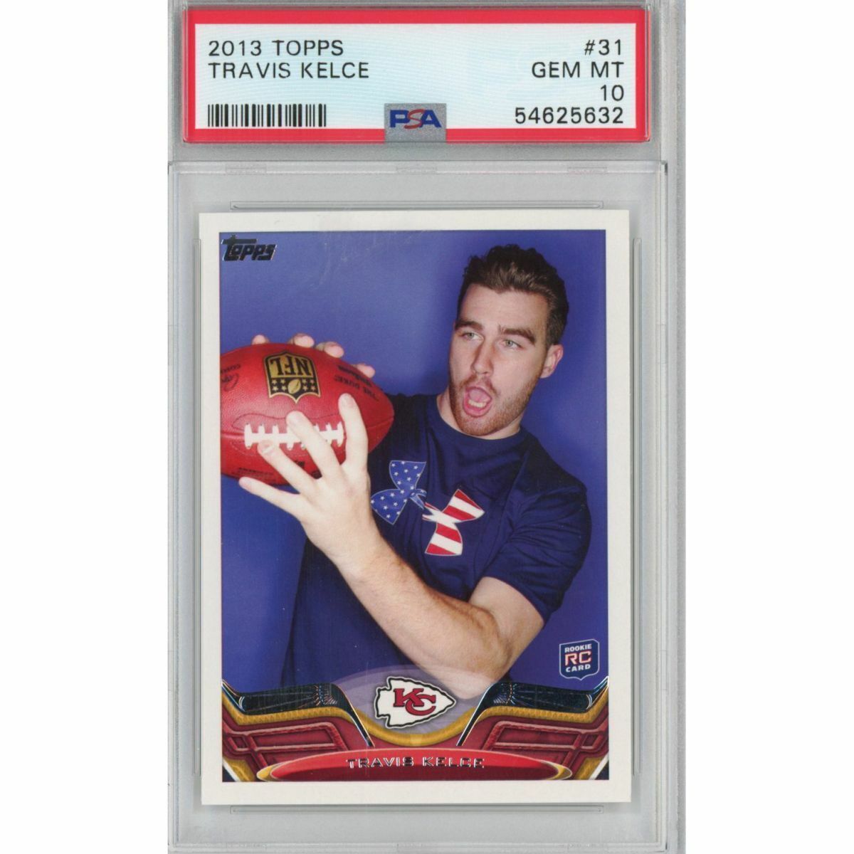 Graded 2013 Topps TRAVIS KELCE #31 Rookie RC Football Card PSA 10