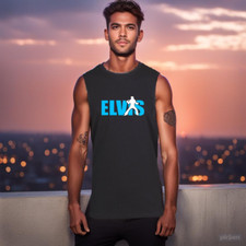 MEN WOMENS TEE SLEEVELESS TSHIRT ELVIS THE KING PRESLEY GRACELAND ROCK & ROLL