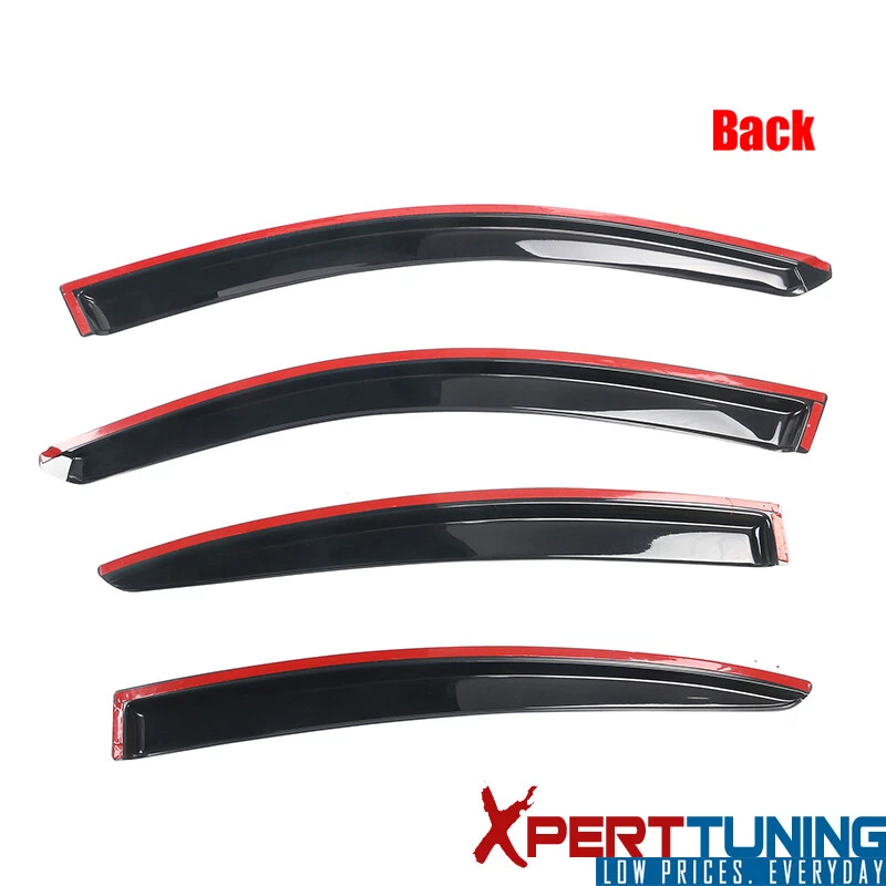 Se adapta a 04-09 Mazda 3 sedán 4 puertas viseras de ventana protector de lluvia solar deflector 4 piezas acrílico Foto 4 de 4