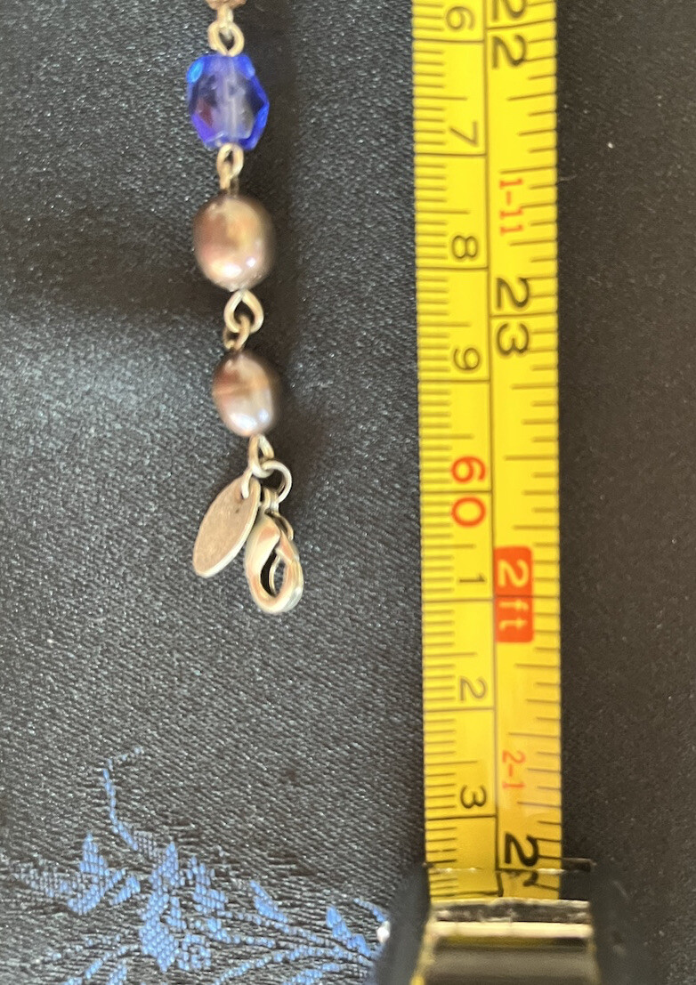 Lia Sofia Abalone shell Necklace w/ beautiful blu… - image 10