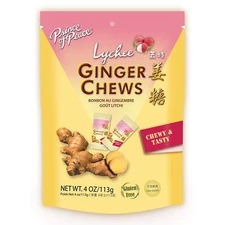 Prince of Peace Candy Chew Lychee Ginger 4 oz (Pack of 12)