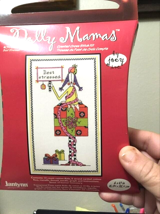 NEW Dolly Mamas Counted Cross Stitch Kit BEST STRESSED 6 X 10" 019