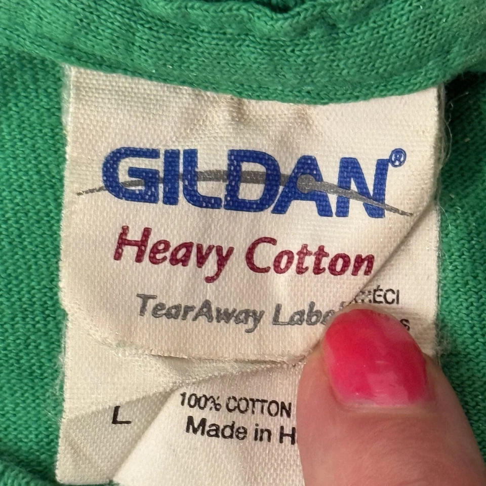 Camiseta Vintage Años 90 Y2K Para Hombre Verde Suerte Irlandesa DOBLE ARCO IRIS Olla de Oro L Foto 4 de 4