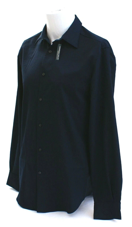 Perry Ellis Dark Sapphire Stretch Long Sleeve Button Front Shirt Men's NWT - Image 2 of 4