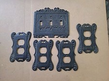 Antique Cast Iron Outlet Switch Cover Lot Of 5