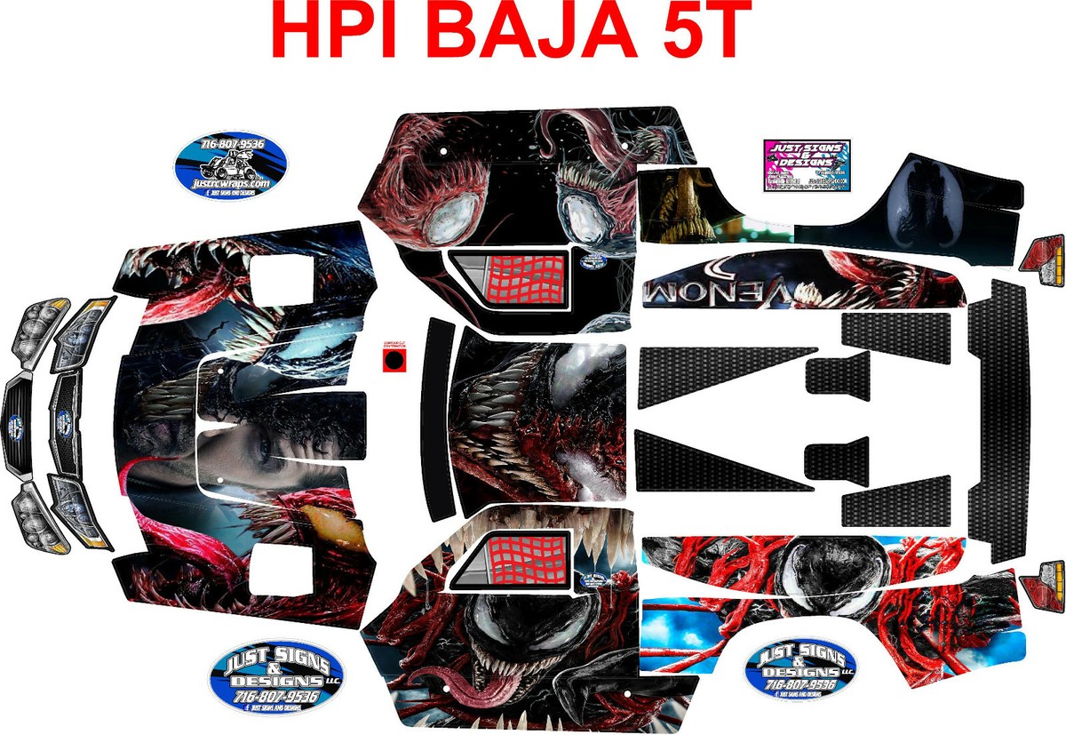 HPI Baja 5t VENOM TROPHY TRUCK Theme body wrap decals stickers