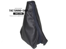 Schaltmanschette Schaltsack Für Peugeot 208 2012-2016 Leder Schwarz Naht Blau