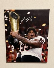 Jordan Davis signed 16x20 National Champs Trophy Canvas+ PROOF & COA