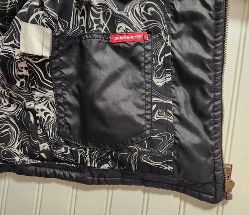 Mondo Paris Menswear - Vintage Quilted Black Bomber Biker Jacket - Size Medium - Picture 6 of 14