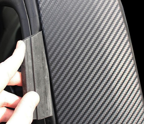 6x PREMIUM A B C Säule Tür Leisten Auto Folie Carbon Schwarz für viele Fahrzeuge - Bild 2 von 4