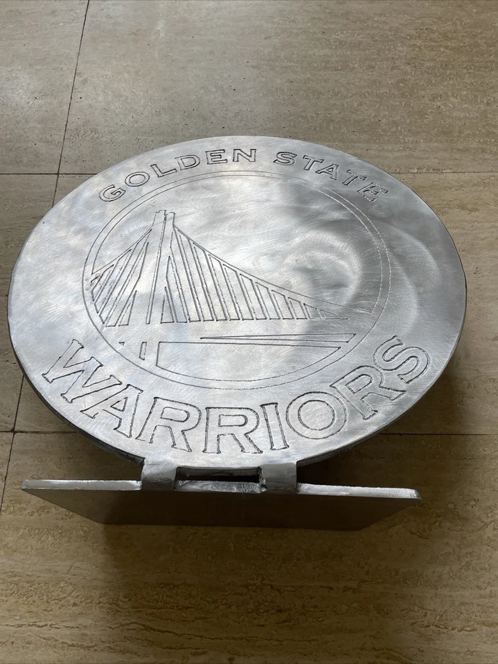 Golden State warriors -  NBA Carved aluminum Logo Plaque W Stand 17” - Image 2 of 4