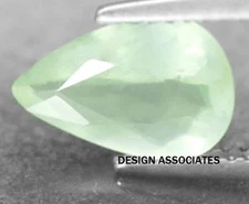 PREHNITE RARE FACETED GEMSTONE 12x8  MM PEAR CUT ALL NATURAL AAA (169131)