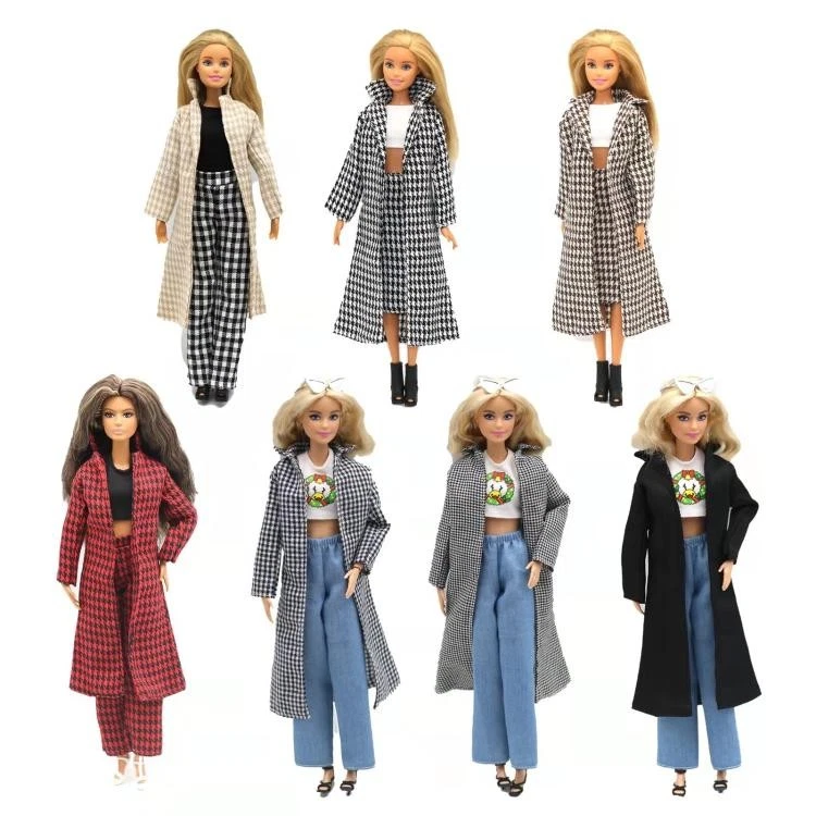 VETEMENTS 1 6 vestiti bambola stile pied de poule giocattolo 11 5" vestito bambola giacca cappotto gonna