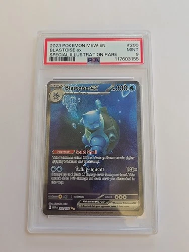 2023 POKEMON MEW EN-151 SPECIAL ILLUSTRATION RARE #200 BLASTOISE EX PSA 9