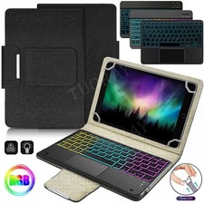 For 10.1 10.2 10.5 10.9 11 inch Universal Tablet Backlit Touchpad Keyboard Case