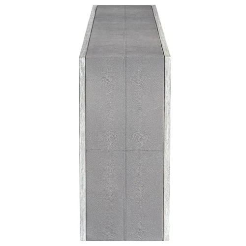 Uttermost Aerina Faux Shagreen and Wood Console Table in Aged Gray/White - Picture 4 of 7