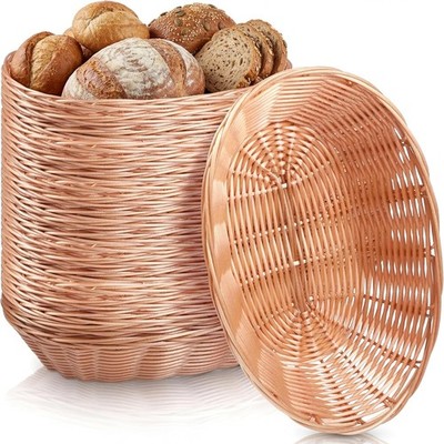 12 Pack Bread Basket Bulk 9.5 Inch Plastic Oval Basket Fruit Food Storage
