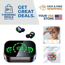 3-in-1 AI Translator Earbuds: Real-Time Translation Music - Waterproof Black