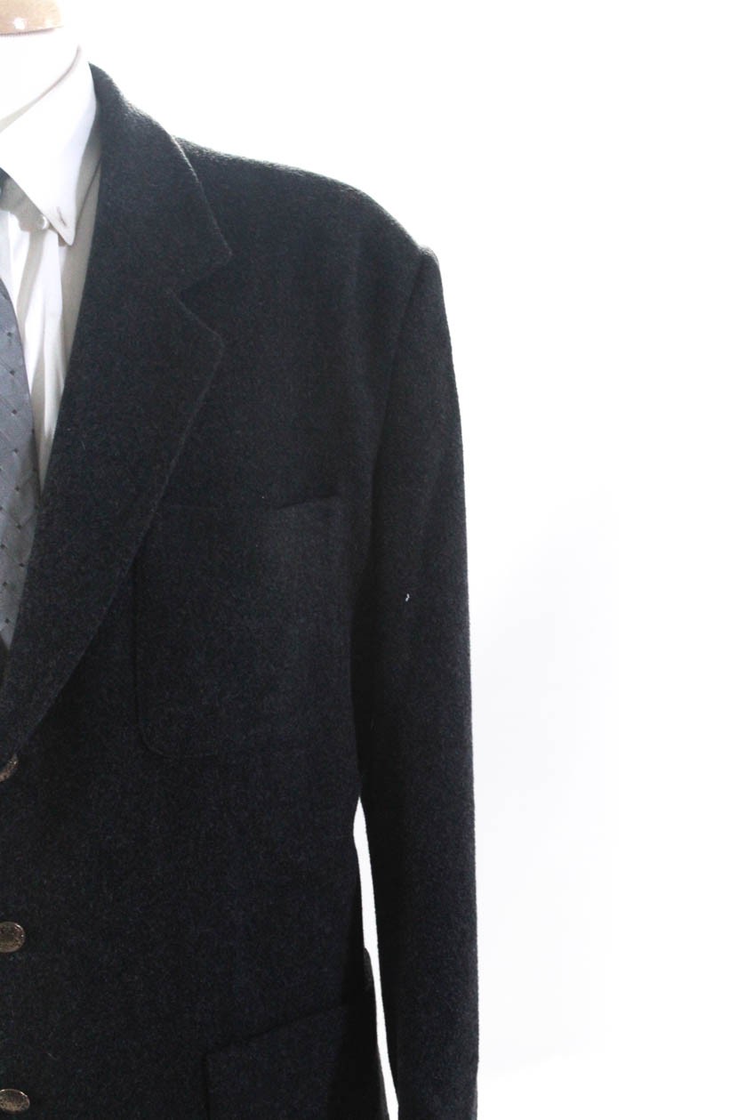 Perry Ellis Mens Collared Solid Three Button Wool… - image 2