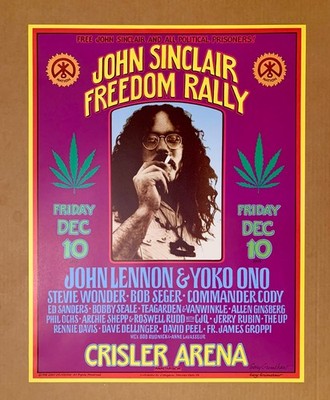 John Sinclair Freedom Rally Poster Ann Arbor 1971 (1992/3) Gary Grimshaw Signed