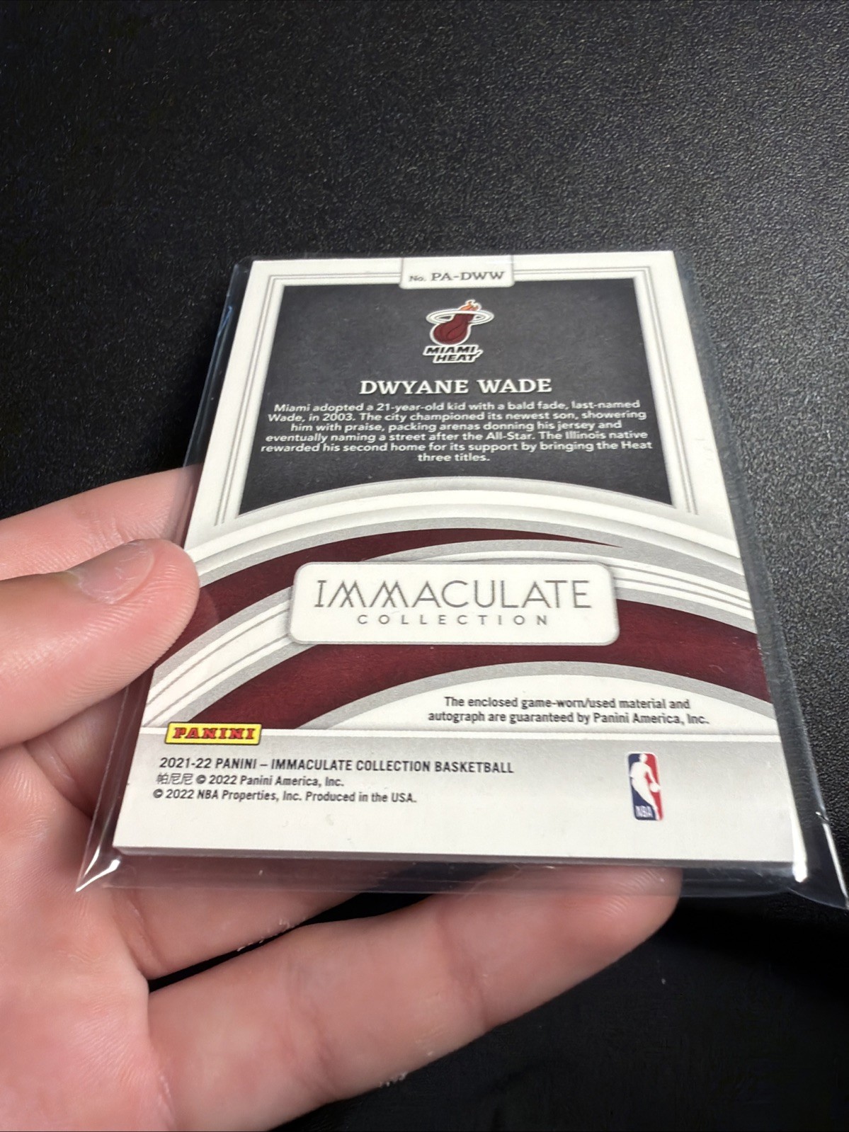 2021 Immaculate Collection Dwayne Wade Gold Patch Auto /49 Game Used 3 Color view 6