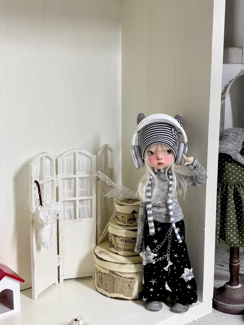 Landoudou Full Set BJD Doll 1/6 Face Makeup Wig Clothes Hat Shoes