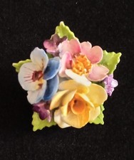 Dorothy Ann Bone China Flower Brooch Vintage Signed