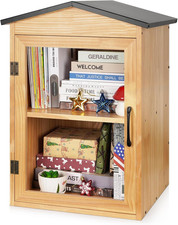 Outdoor Library Outdoor Book Box Storage Wooden Cabinet Little Literature Box fo