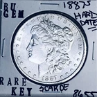1887 S BU GEM MORGAN SILVER DOLLAR UNC MS+++ U.S. MINT RARE KEY COIN 8655