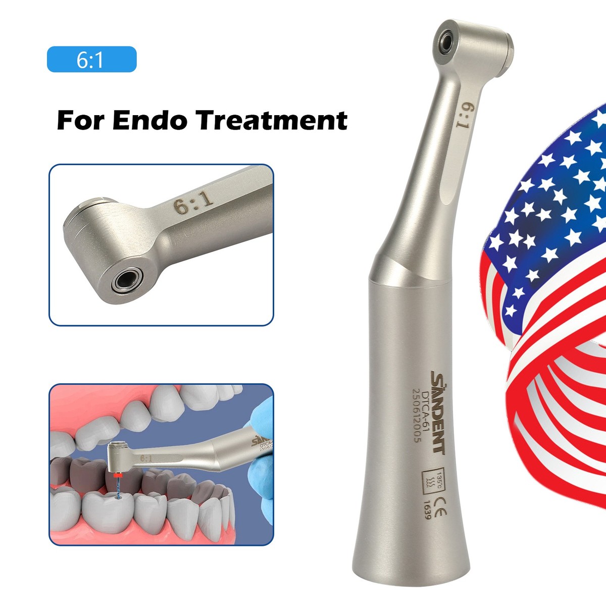 店舗用品 enDo Endo 6:1 Contra Angle Endodontic Handpiece Fit NSK/ 6* X-Pro