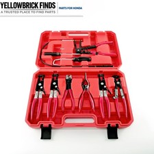 10pc Hose Clamp Clip Remover Pliers Wire Long Reach Kit Fuel Oil Water Hose Tool