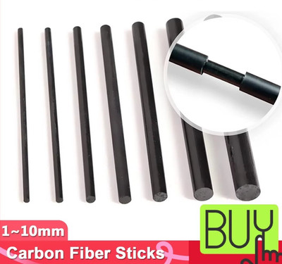 Fishtrip Angelruten Reparaturset Kohlefaser Sticks hochfest 1mm~10mm*10cm