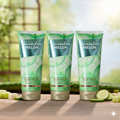 Bath & Body Works - Cucumber Melon Hydration Body Cream 8 oz (3 Pack)