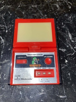 Mario's Bombs Away Panorama Screen Game Watch 1983 TB-94 For Parts Only 