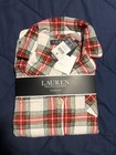 2 Piece NWT RALPH LAUREN Flannel Cream Red Plaid Notched-Collar Pajama Set Sz S — photo 2