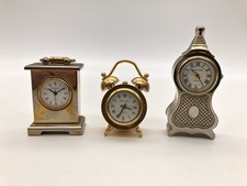 3 x Miniature Mantle Carriage Clocks 2 by Park Lane & 1 by Wellington