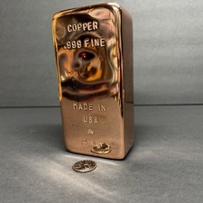 4 kg / 8.818 lb Copper Bar - Mirror Finish On Top And Sides - Bullion - Sealed -