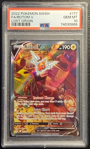 ⭐PSA 10 Rotom V 177/196 ⭐ Pokemon Lost Origin Alt Art
