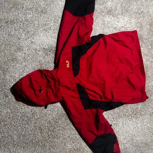 Jack wolfskin Red and black lightweight waterproof jacket double zipper - product listing photo
