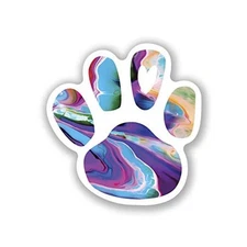 Dog Paw Print Heart Love Vinyl Decal Sticker for Chromebooks, Macbooks, Car, 