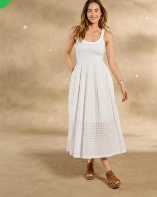 NWT Sundance Catalog Idylla Dress in White, size Large Maxi Casual Summer