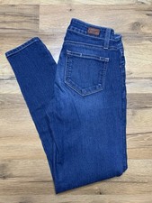 Paige Hoxton Ankle High Rise Skinny Jeans Dark Wash Blue Size 24 Made in USA